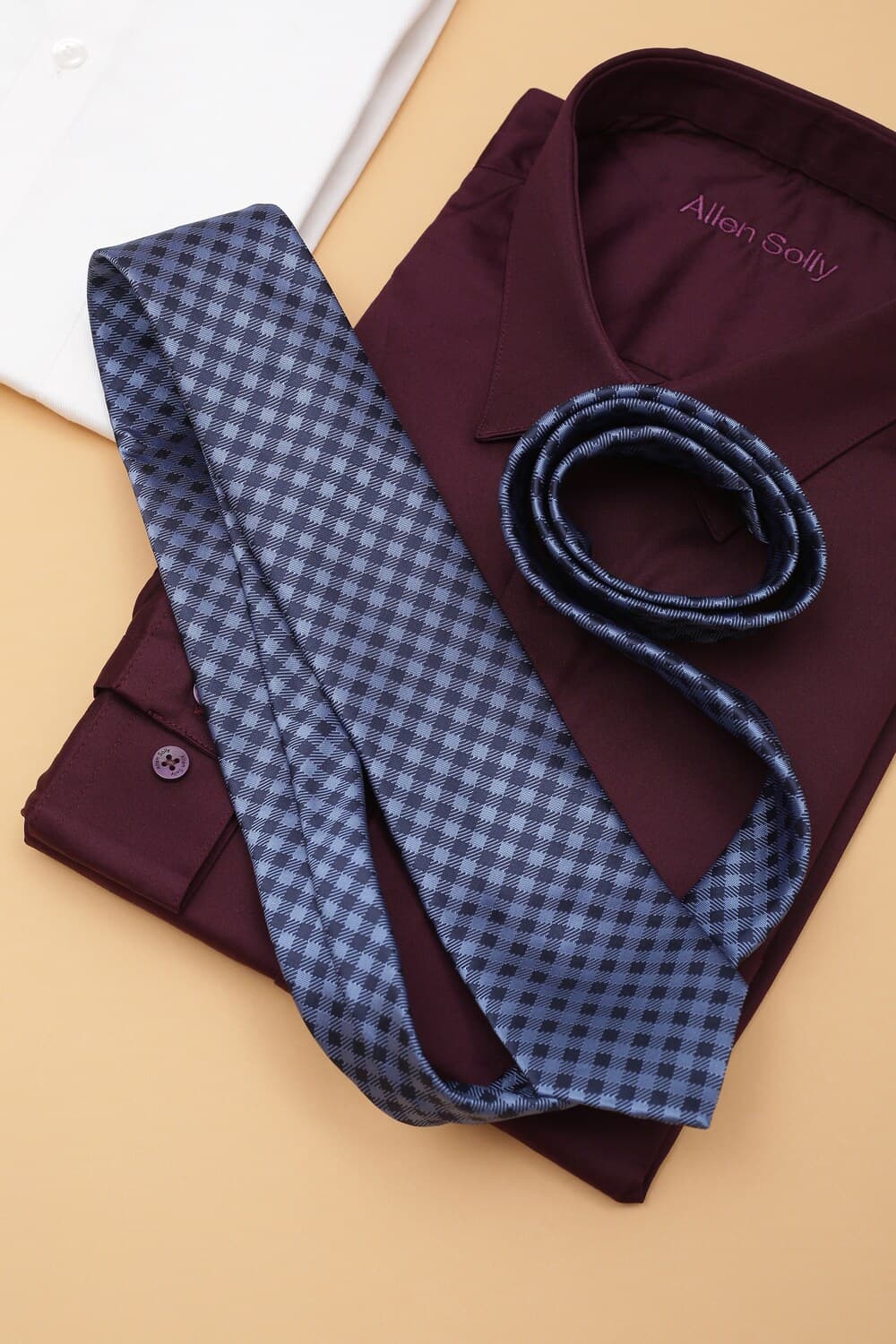 Men Navy Check Formal Tie