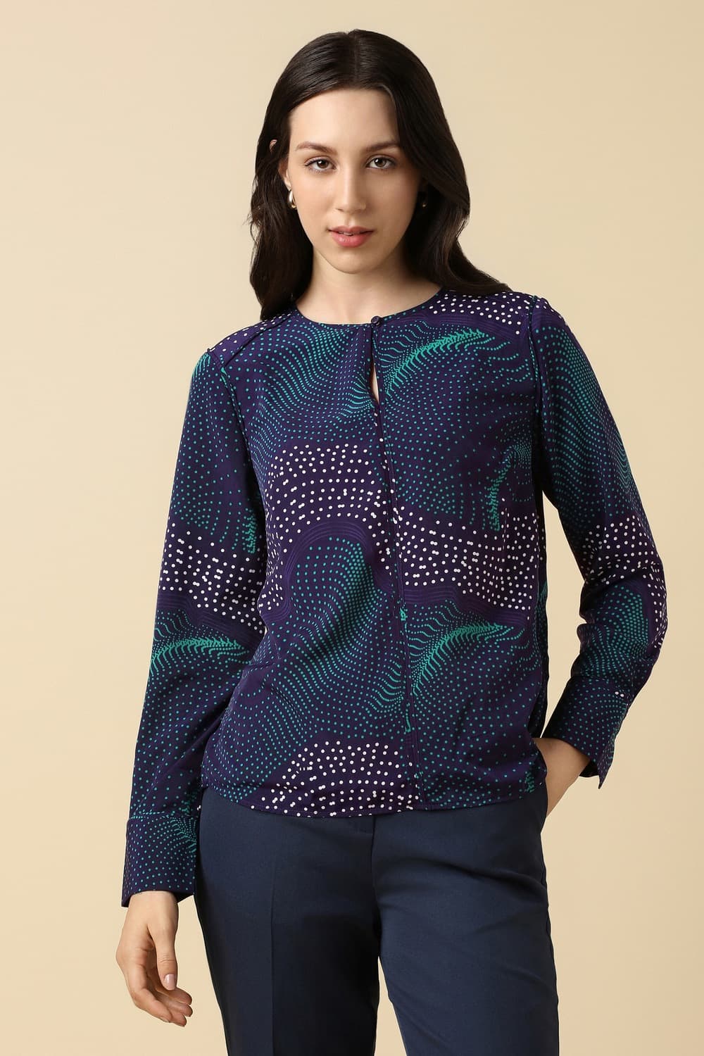 Women Purple Printed Formal Top