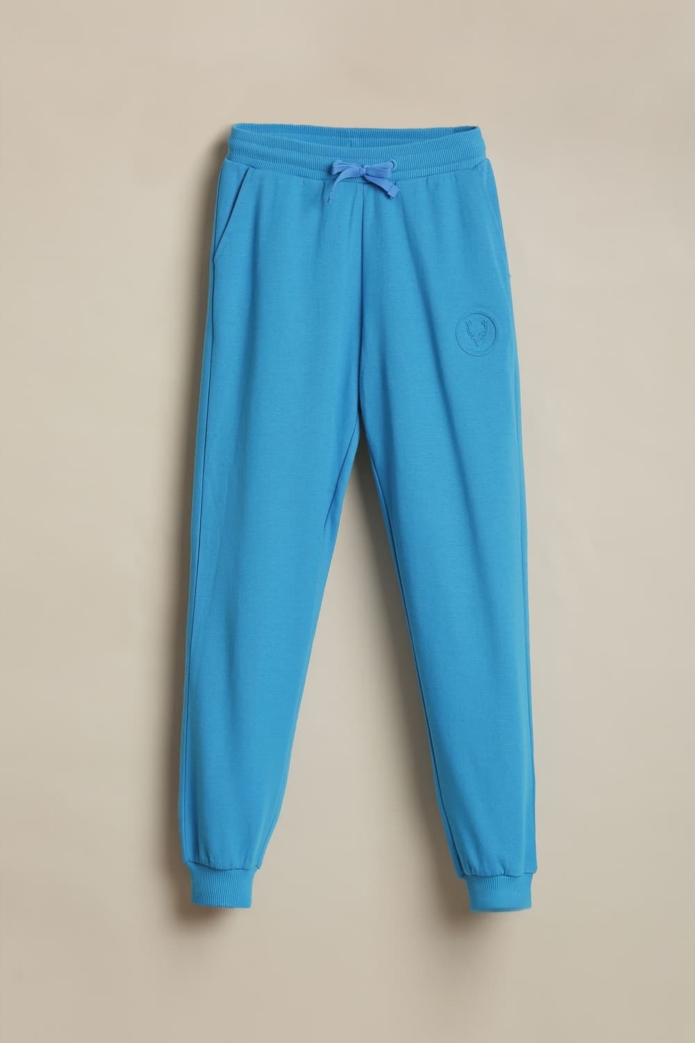 Boys Blue Solid Track Pants