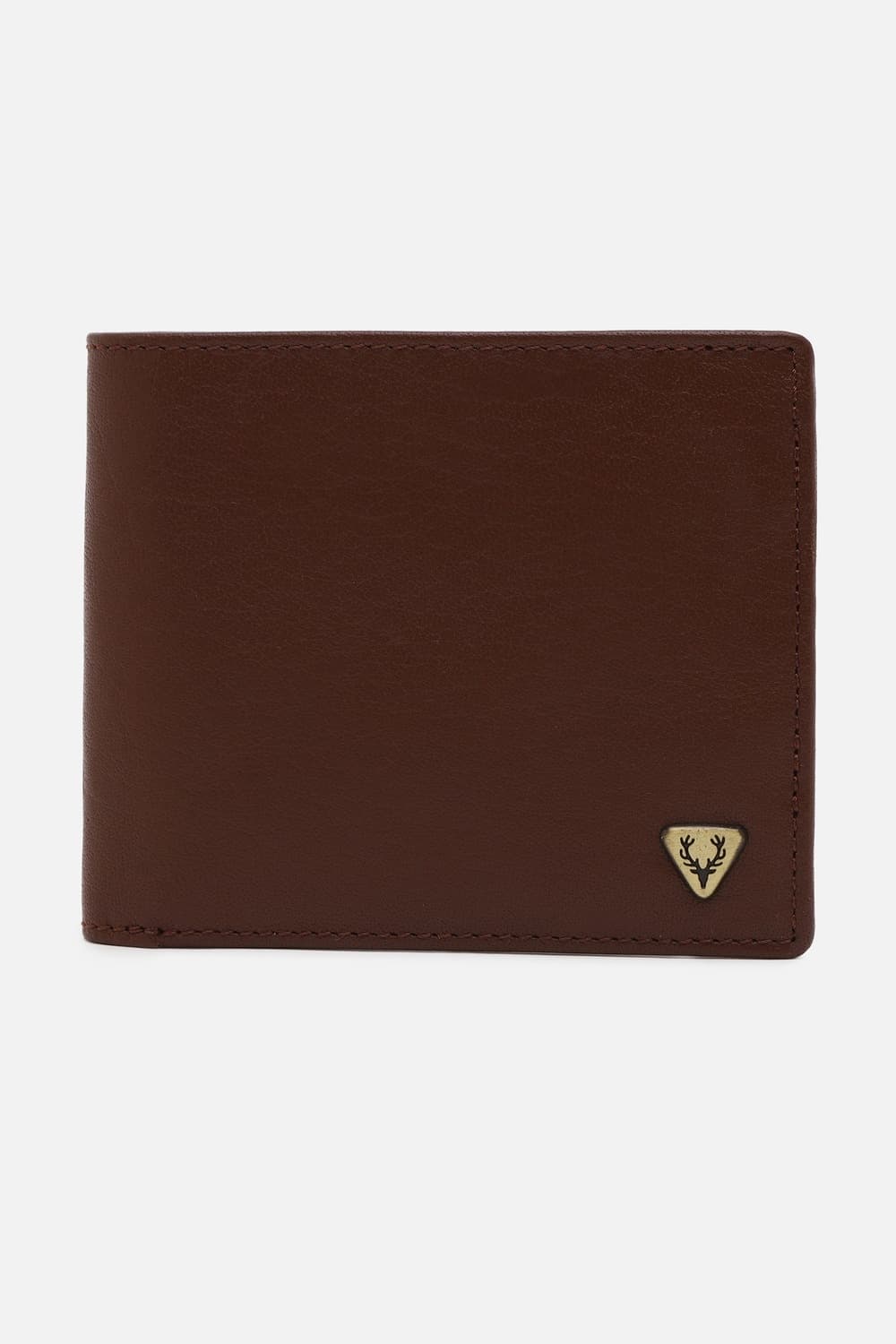 Men Brown Solid Genuine Leather Wallet