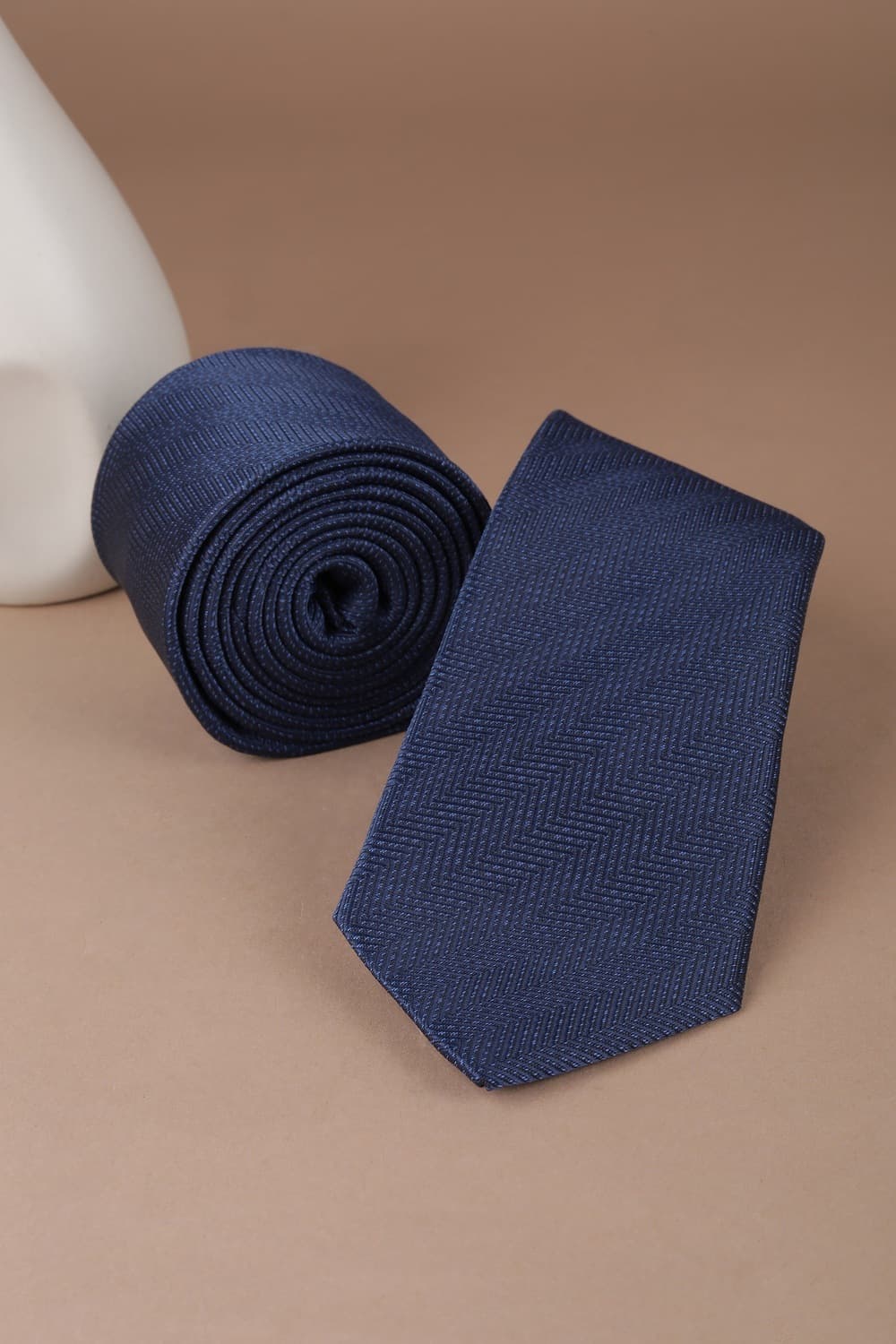 Men Navy Textured Formal Tie