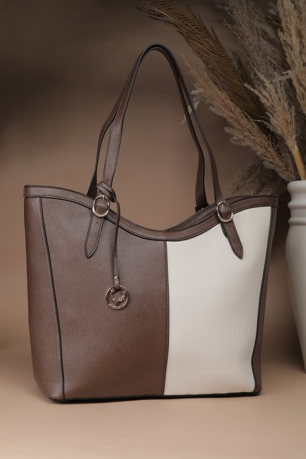 Women Brown Formal Tote Bag
