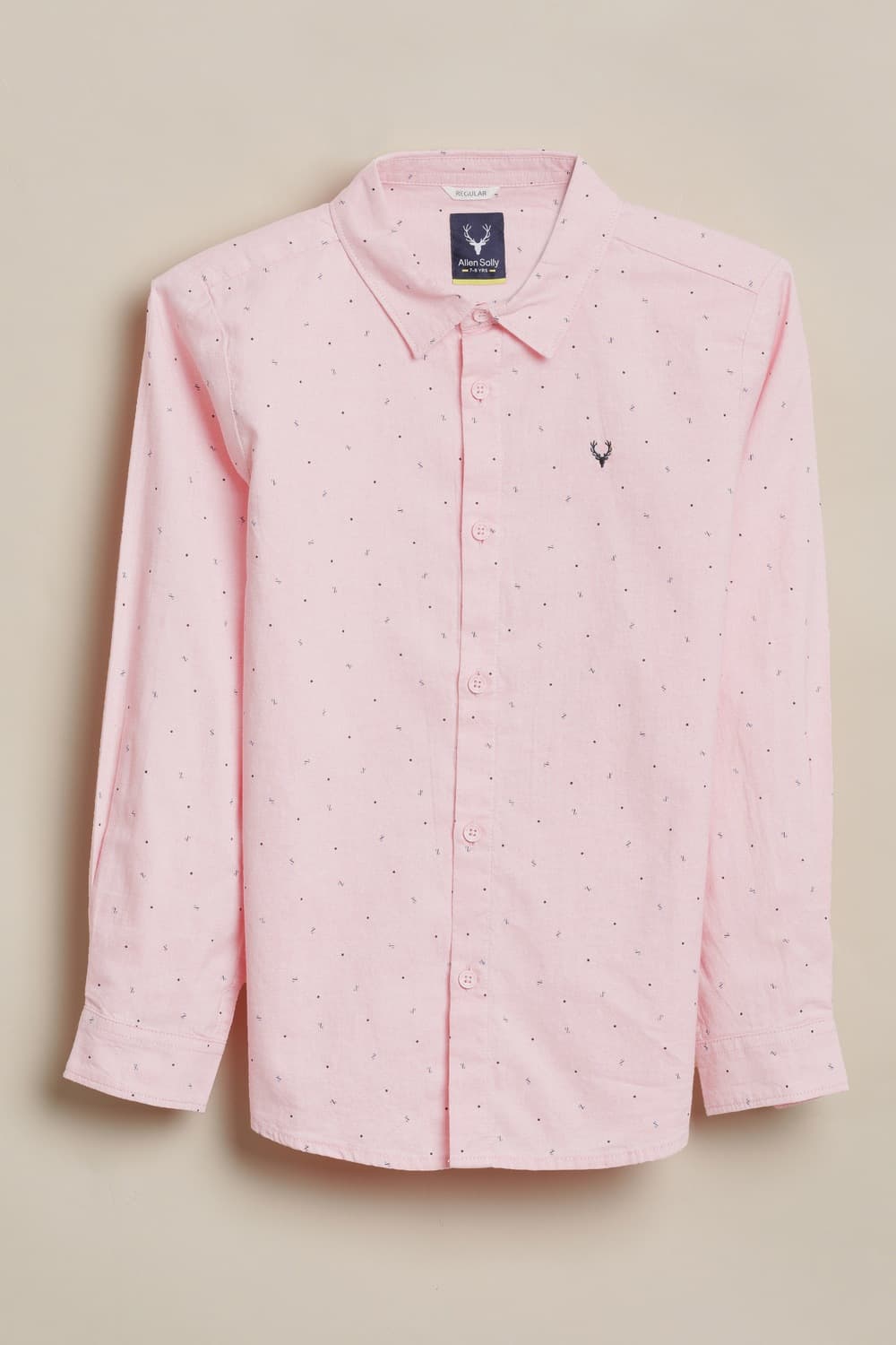 Boys Pink Print Casual Shirt