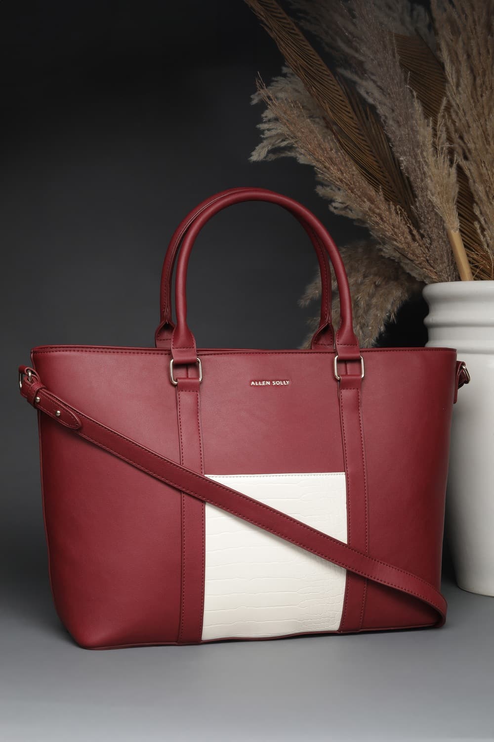 Women Maroon Formal Handbag