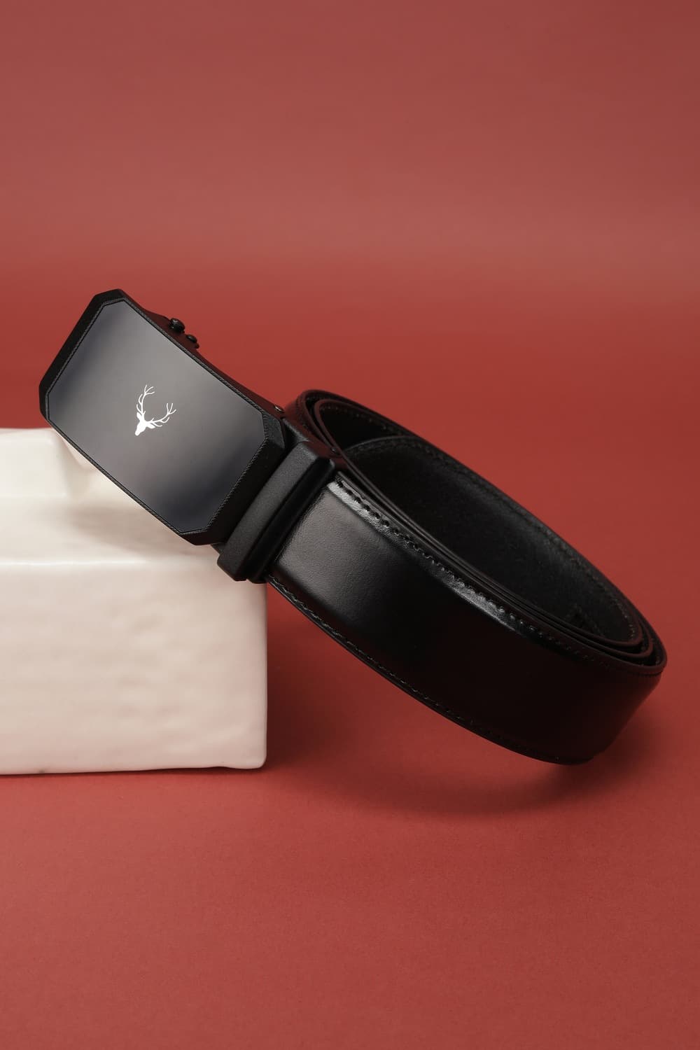 Men Black Solid Formal Belt