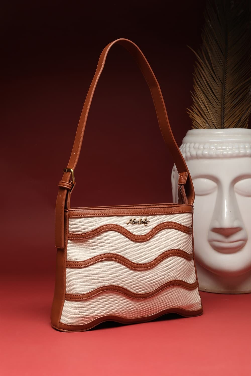 Women Beige Casual Handbag