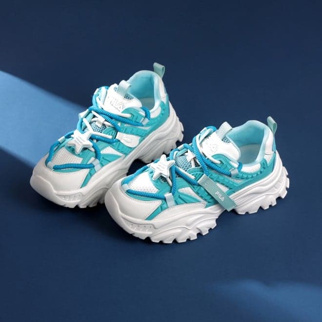 Women White-blue Sports Walking Shoes