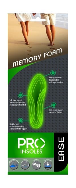 Pro Insoles Ease Memory Foam Size 42. Can be fit from 36 to 46 any footwear size.