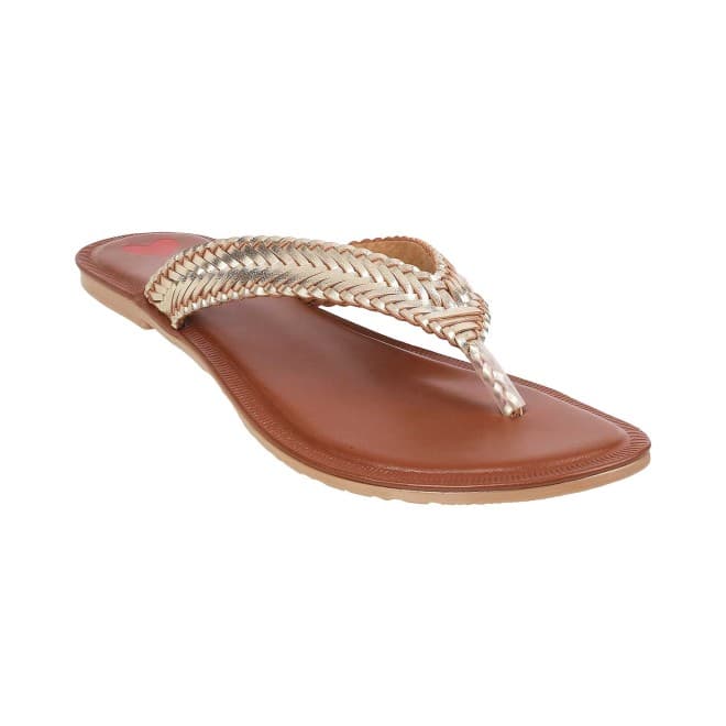 Women Gold Casual Slippers