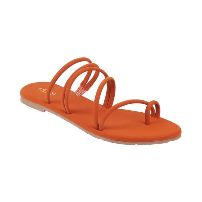 Women Orange Casual Slippers