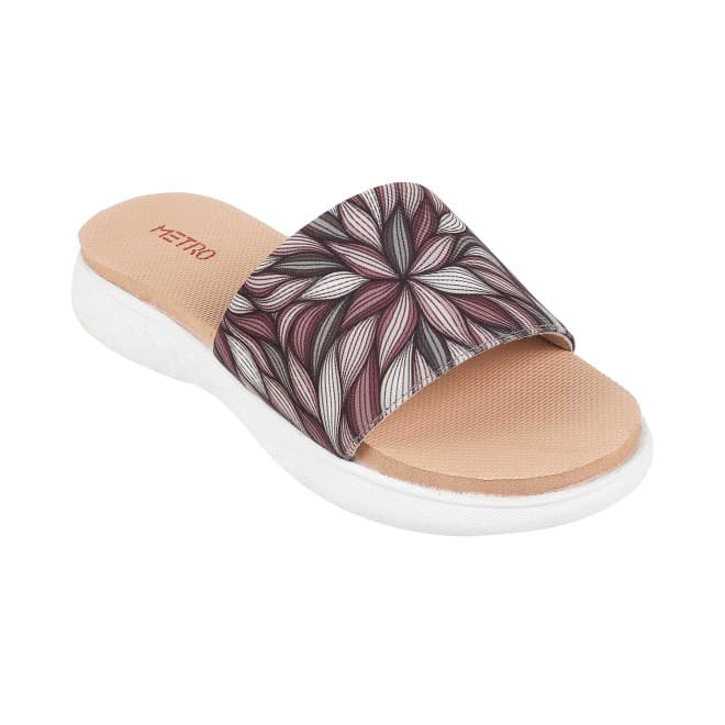 Women Peach Casual Slippers